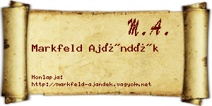 Markfeld Ajándék névjegykártya